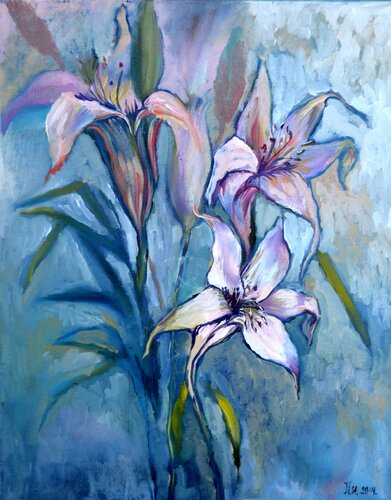 Beautiful lilies von Elena Lukina, Malerei kaufen auf Singulart