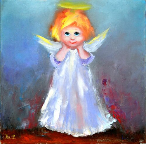 Happy Angel by Elena Lukina, 油畫 for Sale on Singulart