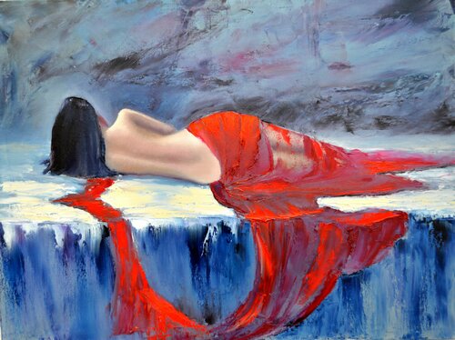 Lady in Red di Elena Lukina, Pittura in vendita su Singulart