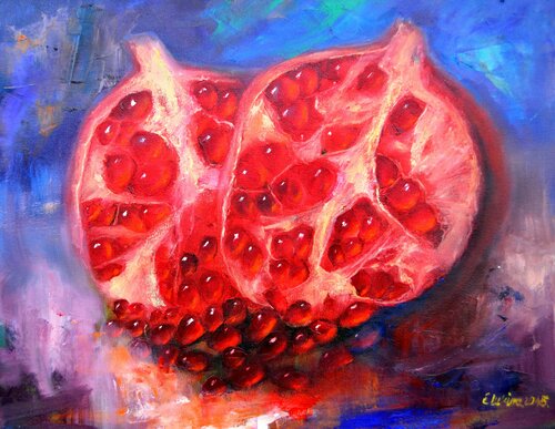 Рicturesque pomegranate von Elena Lukina, Malerei kaufen auf Singulart