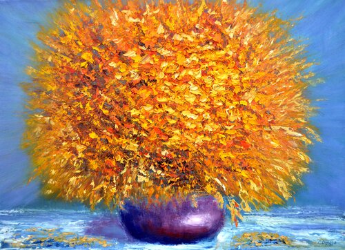Golden bouquet von Elena Lukina, Malerei kaufen auf Singulart