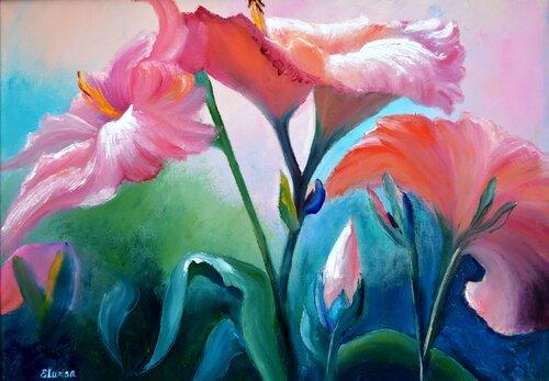 In the kingdom of lilies di Elena Lukina, Pittura in vendita su Singulart