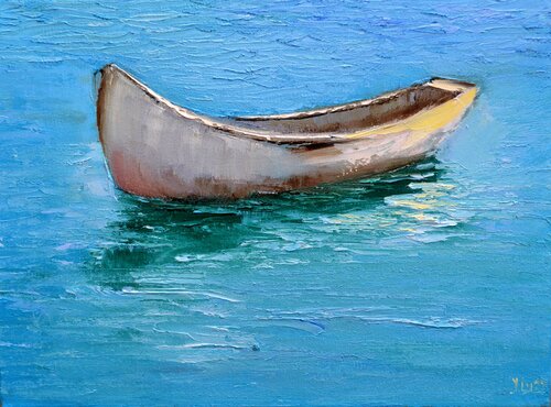 Gravity of Light: The Vessel of Serenity de Elena Lukina, Pintura a la venta en Singulart