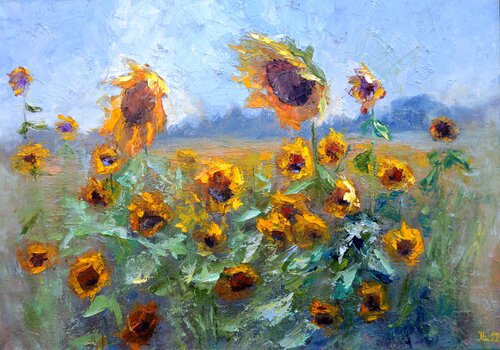 Sunflowers di Elena Lukina, Pittura in vendita su Singulart