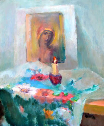 Easter still life van Elena Lukina, Schilderij te koop op Singulart