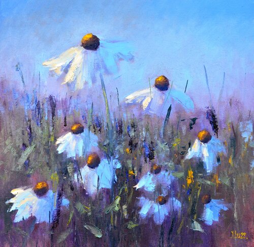 Field Daisies di Elena Lukina, Pittura in vendita su Singulart