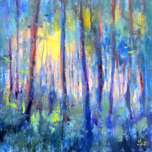 Light in the forest di Elena Lukina, Pittura in vendita su Singulart