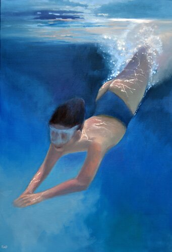 The Transcendental Dive von Elena Lukina, Malerei kaufen auf Singulart