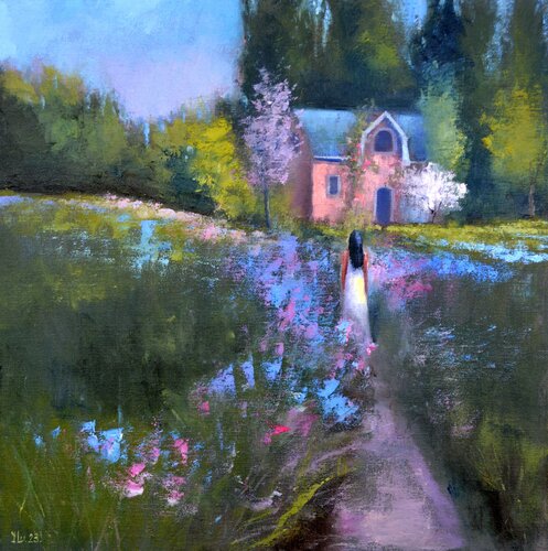 Beautiful garden van Elena Lukina, Schilderij te koop op Singulart
