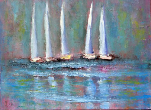 The Pulse of Turquoise: A Morning Study van Elena Lukina, Schilderij te koop op Singulart