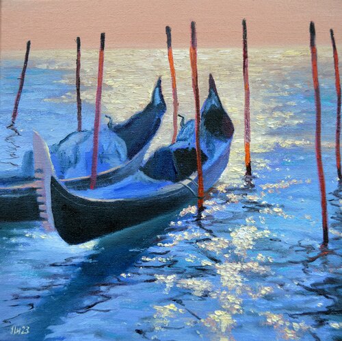 Lights of Venice 30Х30 van Elena Lukina, Schilderij te koop op Singulart