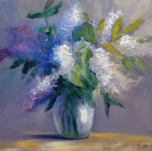 Lilac 40Х40 van Elena Lukina, Schilderij te koop op Singulart
