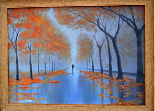 Along the golden alley von Elena Lukina, Druck kaufen auf Singulart