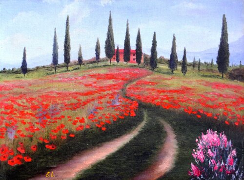 Italian village 30X40 van Elena Lukina, Afdruk te koop op Singulart