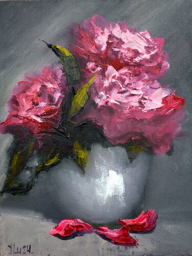 Peonies 24X18 de Elena Lukina, Pintura a la venta en Singulart