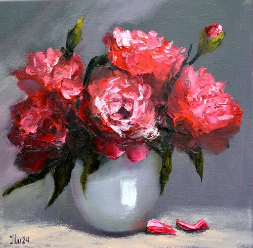 Peony passion van Elena Lukina, Schilderij te koop op Singulart