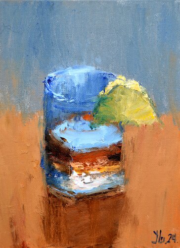 Duet with lime van Elena Lukina, Schilderij te koop op Singulart