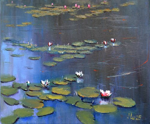 Blue pond von Elena Lukina, Malerei kaufen auf Singulart