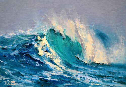 Big wave 21X30 de Elena Lukina, Pintura a la venta en Singulart