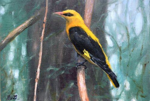 Bird in the forest di Elena Lukina, Pittura in vendita su Singulart