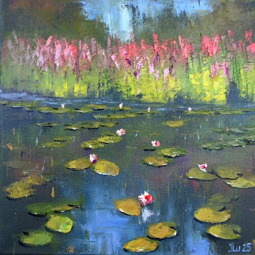 Green Pond 30X30 van Elena Lukina, Schilderij te koop op Singulart