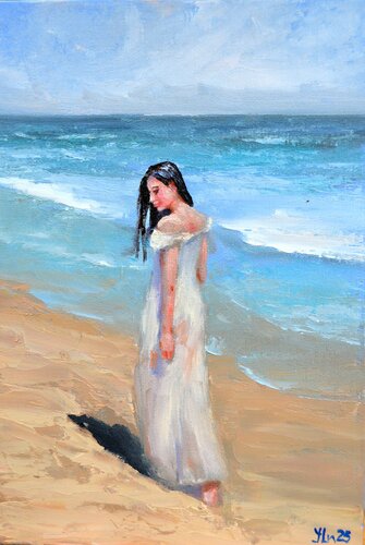 In solitude by the sea von Elena Lukina, Malerei kaufen auf Singulart
