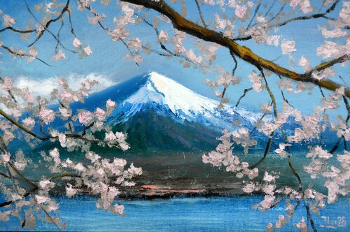 Japanese spring paradise von Elena Lukina, Malerei kaufen auf Singulart