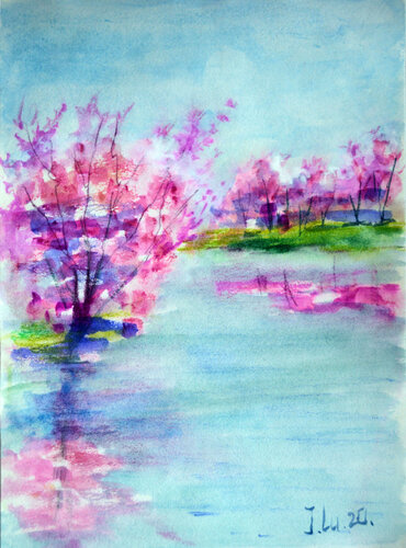 Pink Radiance van Elena Lukina, Schilderij te koop op Singulart