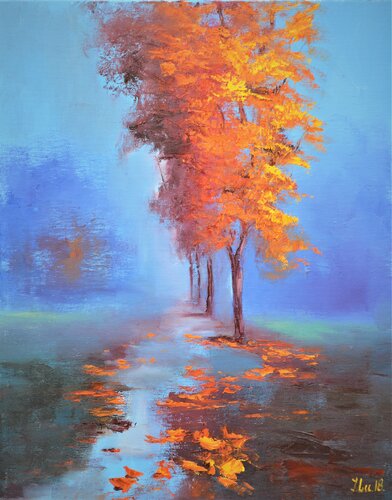 An autumn fragment van Elena Lukina, Schilderij te koop op Singulart