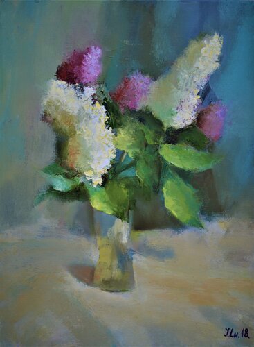 Lilac still-life di Elena Lukina, Pittura in vendita su Singulart