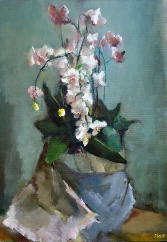 White orchid van Elena Lukina, Schilderij te koop op Singulart
