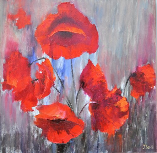 Red poppies von Elena Lukina, Malerei kaufen auf Singulart