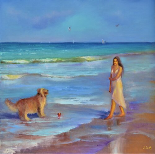 Seaside Play di Elena Lukina, Pittura in vendita su Singulart