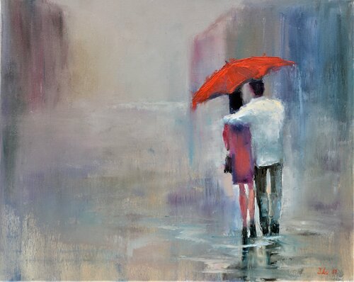 Couple in the city di Elena Lukina, Pittura in vendita su Singulart