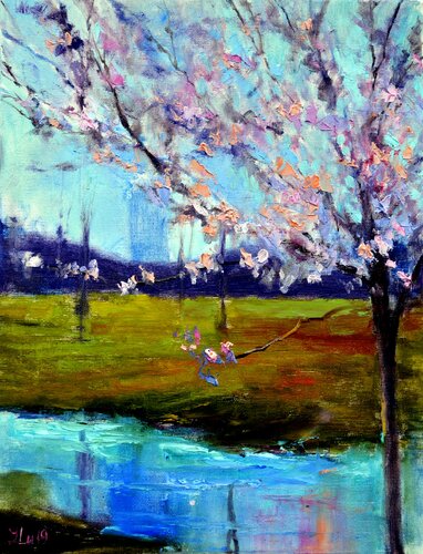 Cherry Blossoms di Elena Lukina, Pittura in vendita su Singulart