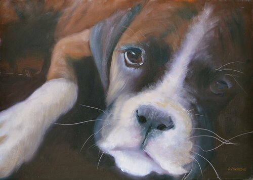 Favorite friend di Elena Lukina, Pittura in vendita su Singulart