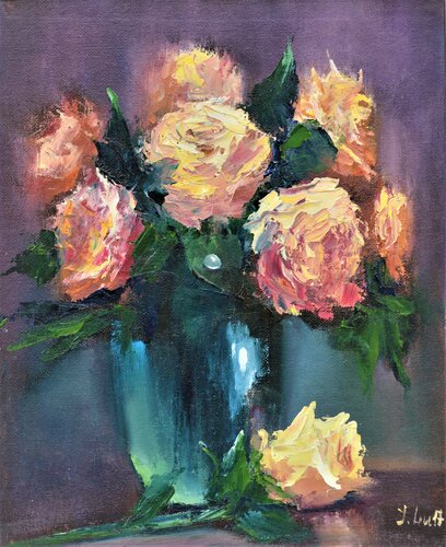 Yellow roses di Elena Lukina, Pittura in vendita su Singulart