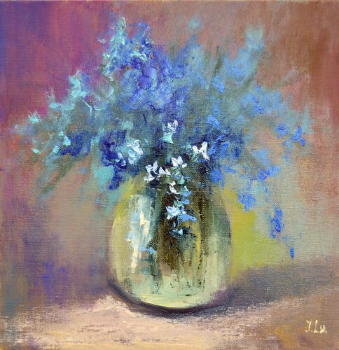 Forest Spring Flowers Bouquet von Elena Lukina, Malerei kaufen auf Singulart