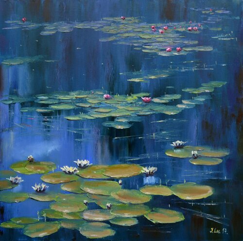 Blue pond di Elena Lukina, Pittura in vendita su Singulart