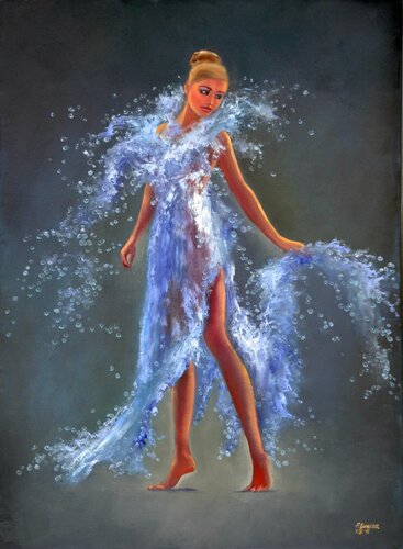 Aqua Dress di Elena Lukina, Pittura in vendita su Singulart