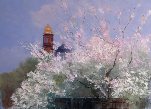 Blooming garden by Elena Lukina, Painting for Sale on Singulart
