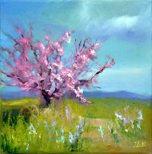 Tree in bloom di Elena Lukina, Pittura in vendita su Singulart