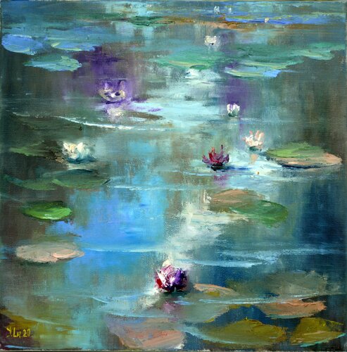 The magic of water lilies di Elena Lukina, Pittura in vendita su Singulart