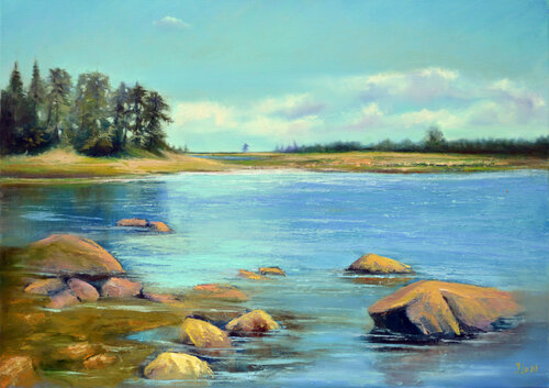 Landscape "Solovki" van Elena Lukina, Schilderij te koop op Singulart
