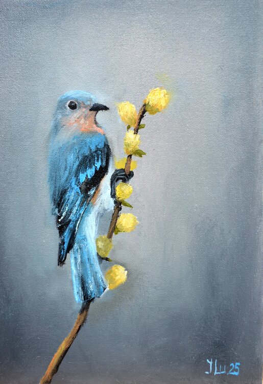 Bird on the willow for the Annunciation Elena Lukina