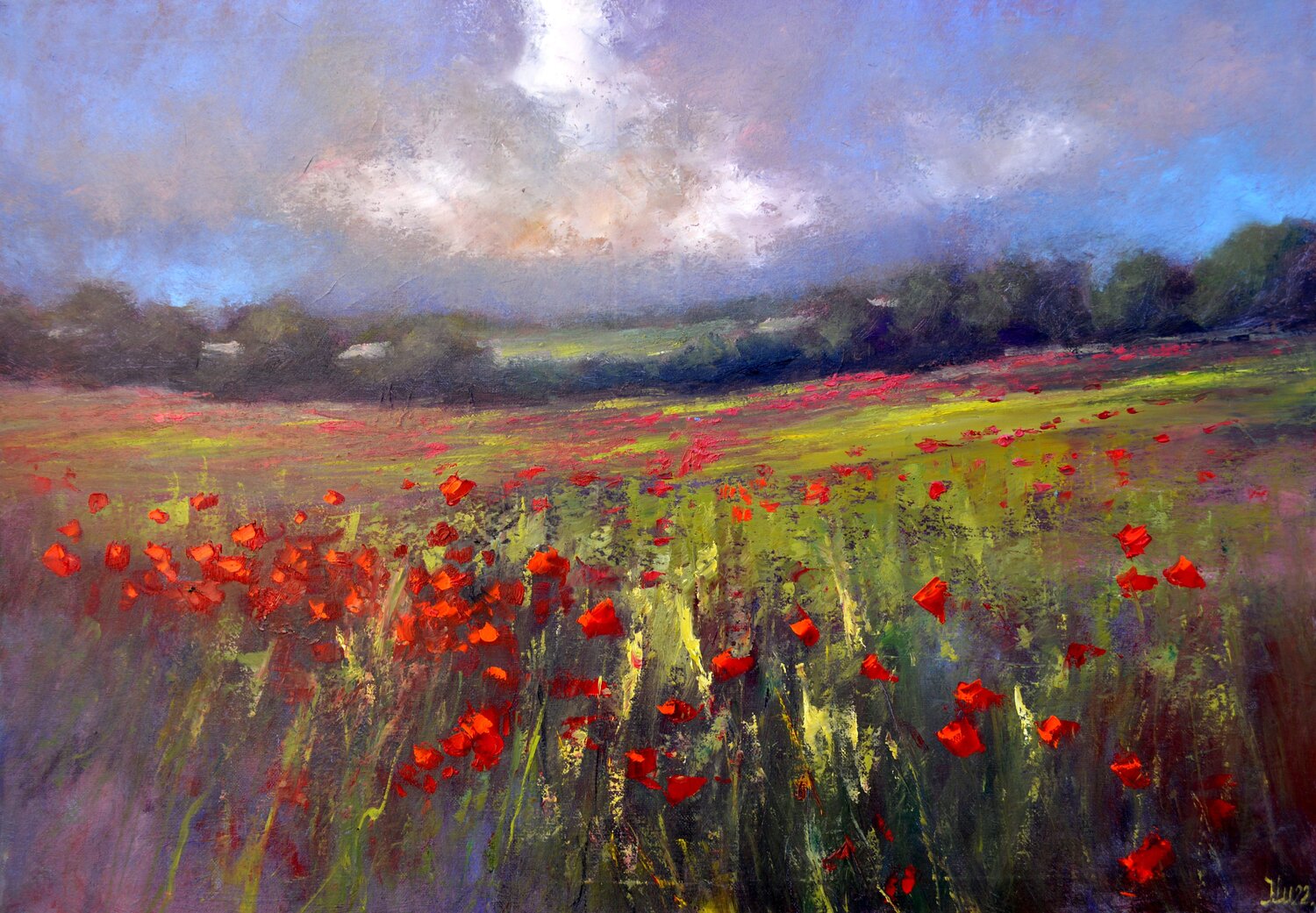 Landscape with poppy field Elena Lukina