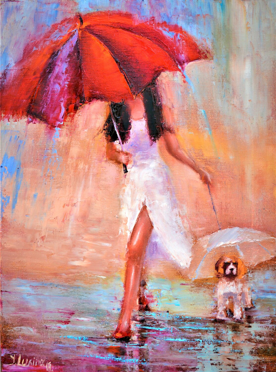 Walk under umbrella Elena Lukina