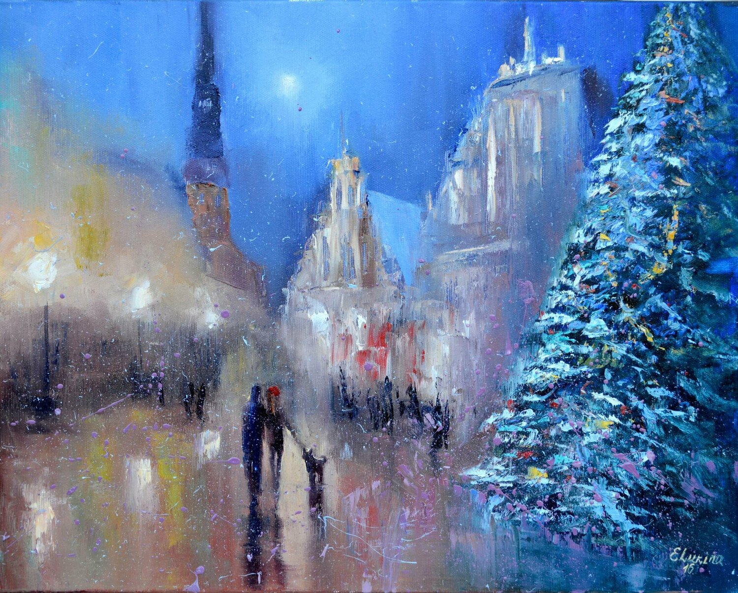 Christmas Tree at the City Hall Square Elena Lukina