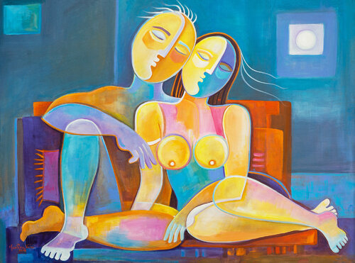 Lovers in Love van Marlina Vera, Schilderij te koop op Singulart