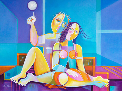 La Lune Pour Toi van Marlina Vera, Schilderij te koop op Singulart